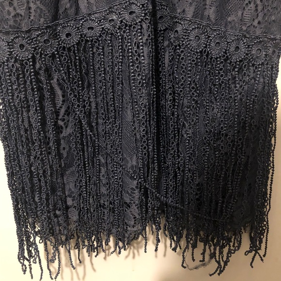 Size 2 Lace Navy Dress with tassels - Picture 3 of 5